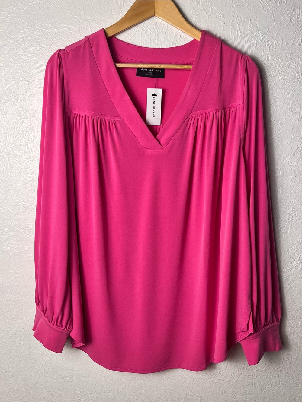 Lane Bryant V-Neck Tunic Blouse Womens Size 18/20 Pink Stretch